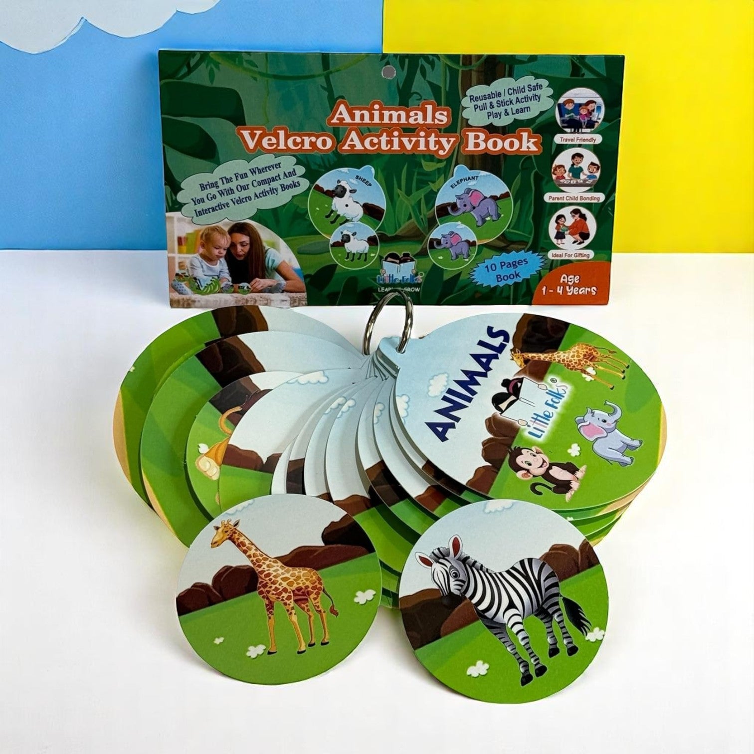 Children's "Opposite" Velcro activity book from U Smile Toys, promoting cognitive development and fine motor skills in young learners www.usmile.toys